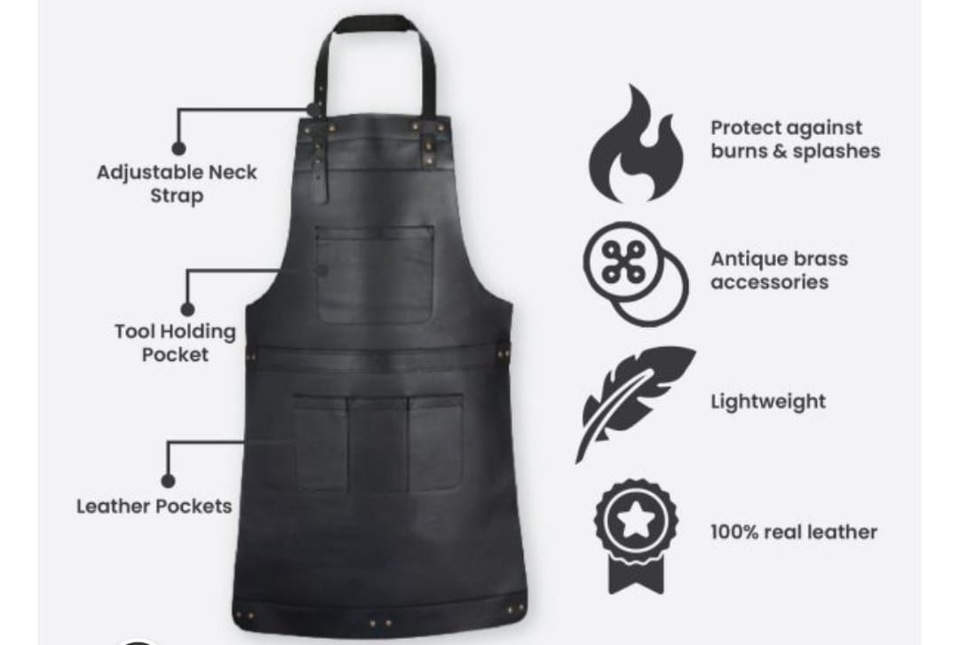 Heavy-Duty Leather Apron – Protective Workwear for Chefs, Welders & Craftsmen