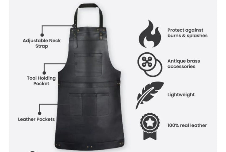 Heavy-Duty Leather Apron – Protective Workwear for Chefs, Welders & Craftsmen